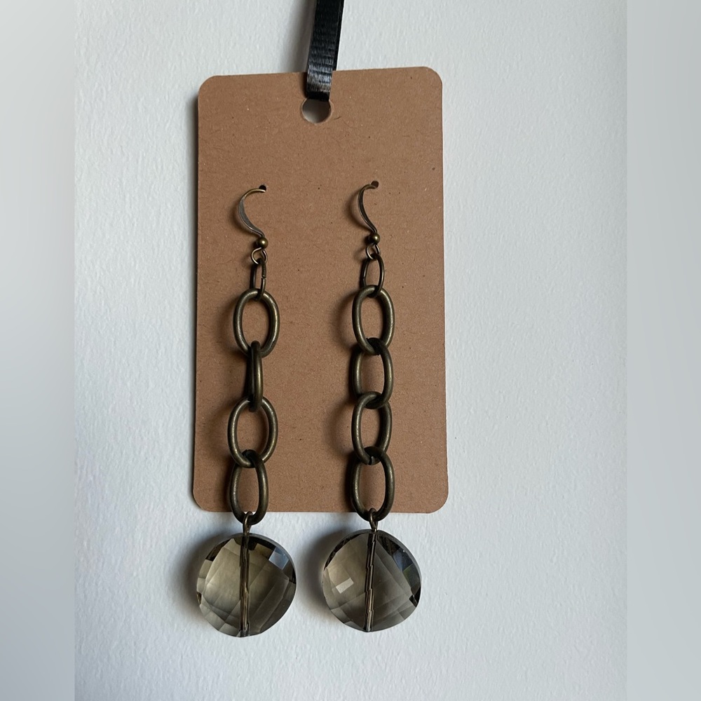 Handmade by me long earrings crystal bead